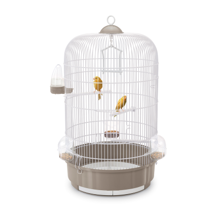 Imac cage pour oiseaux Luna blanche/taupe
