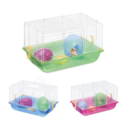 Imac cage pour hamster - Criceti 2 verte + bleue + rose 45 x 30,5 x 29 cm