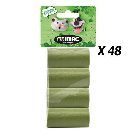 Imac 4 rouleaux de 15 sachets biodégradables - 48 pcs