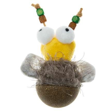 Imac abeille avec balle et herbe à chat