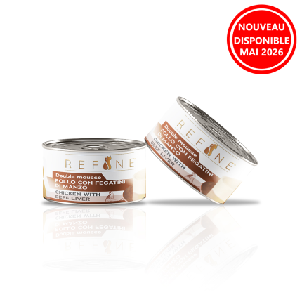 Refine chat Double mousse bte 85g filets de poulet avec saumon