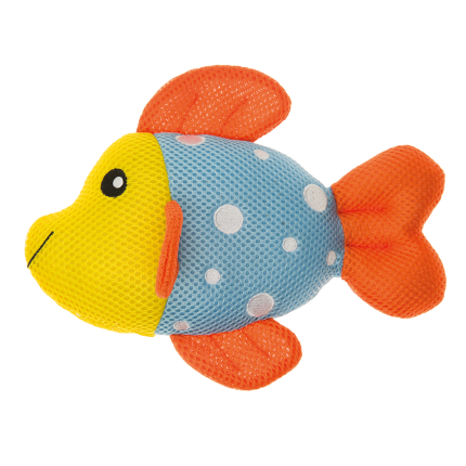 Imac peluche tissu en maille poisson jaune et bleu 23 cm