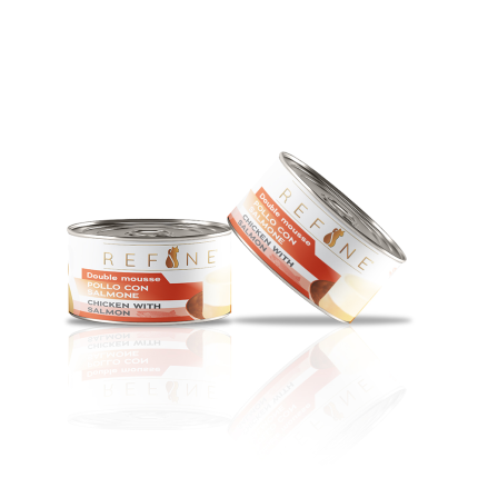 Refine chat Double mousse bte 85g filets de poulet avec foie de boeuf