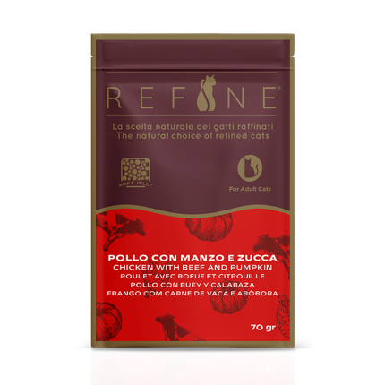 Refine chat Classic sachet 70g filets de poulet avec bœuf et citrouille