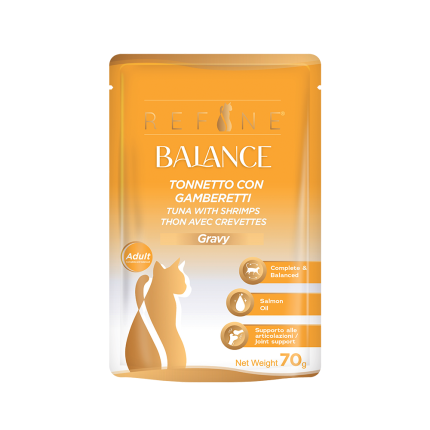 Refine chat Balance sachet 70g thon avec  crevettes en sauce