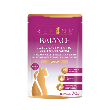 Refine chat Balance sachet 70g filets de poulet avec foie de canard en sauce