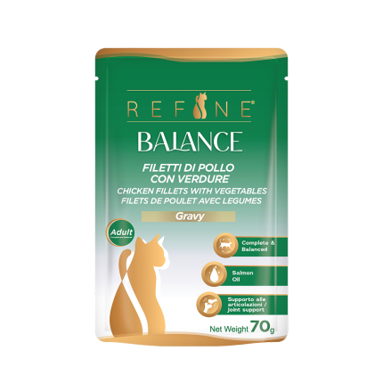 Refine chat Balance sachet 70g filets de poulet avec légumes en sauce